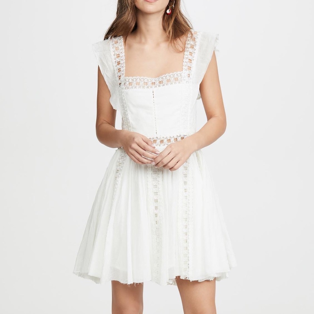 Free People White Lace Mini Dress